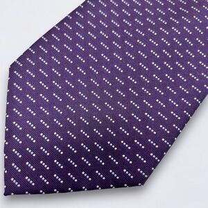 Jos A Bank Necktie Adult 60x3.75 Purple 100% Silk Dot Geometric‎ Formal Business